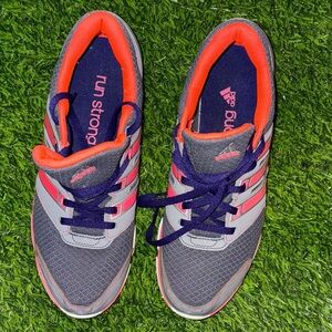 Adidas Gray and Pink Sneakers with Orange Highlights